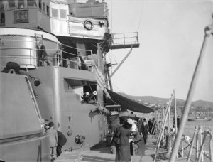 The battlecruiser HMS New Zealand in Wellington Harbour