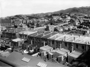 Backyards of houses on Riddiford Street, Newtown
