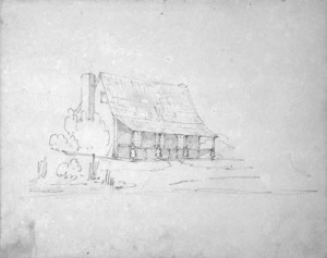 Wynyard, Robert Henry, 1802-1864 :[Wiremu Tamihana's house, Otaki. 1852]