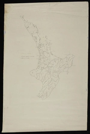 [Jones, Pei Te Hurinui, 1898-1976] :Tainui area, principle features & principal battles up to 1800 [map with ms annotations]. [Pre 1800]