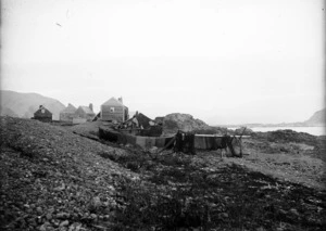 Fishermen's huts on the beach at Island Bay, Wellington