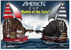 Nisbet, Alastair, 1958- :America's Cup 'Battle of the Cats'. 22 August 2013
