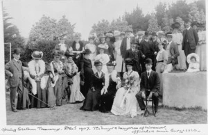 Group attending the opening of the Seatoun Tramways