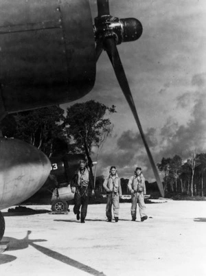 J J de Willimoff and two other members of the Royal New Zealand Air Force