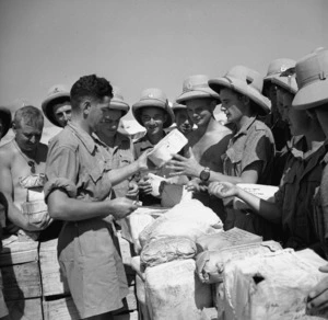 Delivery of parcels to World War II New Zealand troops in Helwan, Egypt
