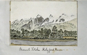 Douglas, Charles Edward, 1840-1916 :Mount Totoka. Holyford River. [1870-1900]