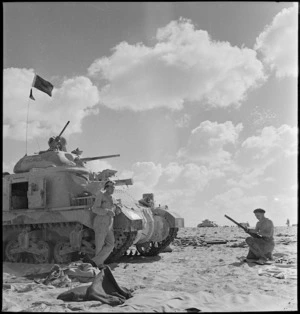 Tank from a British unit, Alamein, Egypt, during World War 2 - Photograph taken by M D Elias