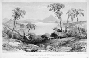 [Merrett, Joseph Jenner] 1815-1854 :View of Taupo from Te Rapa with Tauhara mountain at a distance ; where the River Waikato issues from the lake / L. Haghe lith ; Day & Haghe lithrs - London ; J Murray [1843]