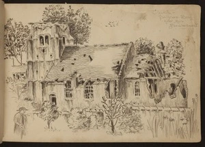 O'Grady, James, 1882?-1956 :Church, Sailly-au-Bois, after Hun bombardment [1918]