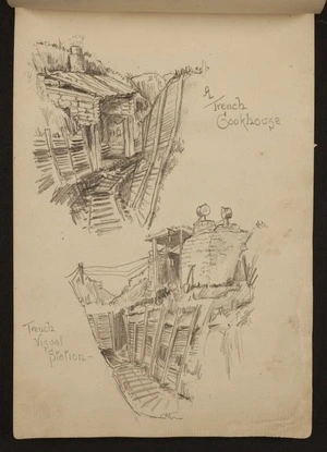 O'Grady, James, 1882?-1956 :A trench cookhouse; trench visual station [1918]