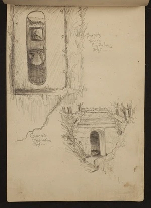 O'Grady, James, 1882?-1956 :Sniper's trench enfilading post; concrete observation post [1918]