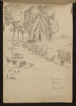O'Grady, James, 1882?-1956 :Shrine; entrance to Bapaume [1918]