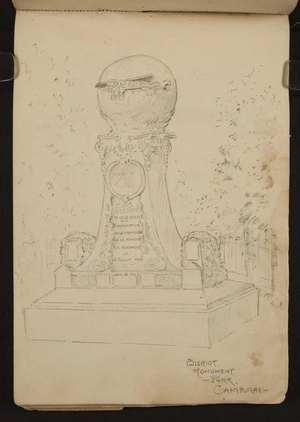 O'Grady, James, 1882?-1956 :Bleriot Monument - Park, Cambrai [1918]