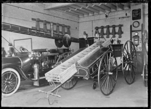 Interior view of the Petone Fire Station, 1917.