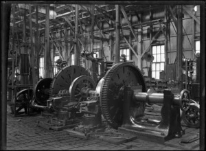 Wheel lathe in the machine shop of Petone Railway Workshops
