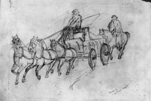 [Hodgkins, William Mathew] 1833-1898 :Sketch for The Escort Waggon [1870s or later?]