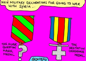 Bromhead, Peter, 1933-:'New military decorations for going to war with Syria...' 2 September 2013
