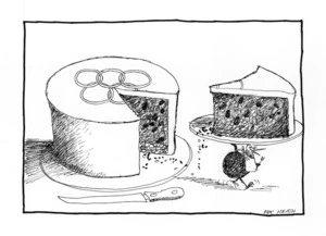 Heath, Eric Walmsley, 1923- :[The Kiwi's slice of the Olympic cake] The Dominion, 13 August 1984.