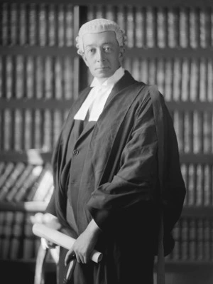 John Bartholomew Callan wearing a lawyers' wig and gown