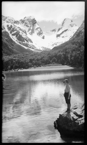 Woman by Lake MacKenzie