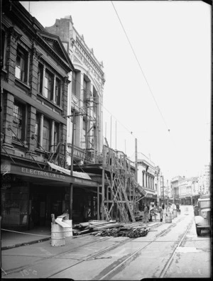 Earthquake damage in Manners Street Wellington