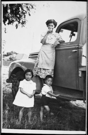 Rosie Young on a truck