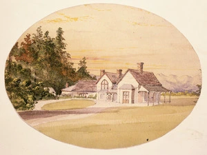 [Hodgkins, William Mathew] 1833-1898 :[House, Queenstown. ca 1880. By W. M. Hodgkins or George O'Brien]