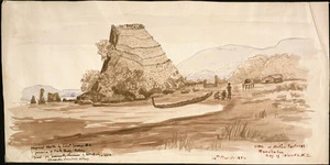 Woore, Thomas, 1804-1878: Hippa or native fortress, Runghahoa [sic] Bay of Islands N.Z., 10th March, 1834. 1932