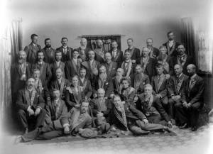 Ancient Order of Foresters Friendly Society :Group at triennial meeting of Wellington District, Palmerston North, December, 1903