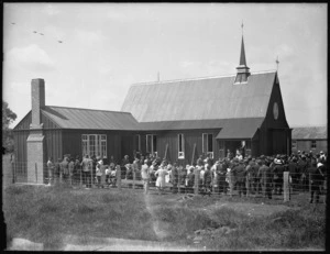 Catholic church, and gathering, Kaitaia