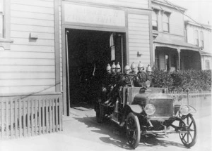 Firemen of the Wellington Municipal Fire Brigade, Thorndon Fire Station, Wellington