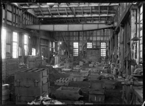 Petone Railway Workshops. Interior view of the Iron Foundry.