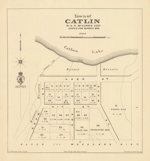 Town of Catlin [electronic resource] / A.J. Morrison, Delt. 9.5.88 ; W.D.R. McCurdie, asst. surveyor, March 1888.