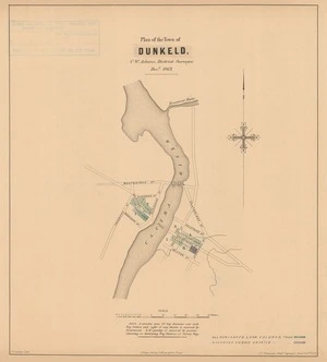 Plan of the town of Dunkeld [electronic resource] / C.W. Adams, District Surveyor, Dec'r 1869 ; W. Spreat, Lith. ; J.T. Thomson, Chief Surveyor, Jan'y 22nd 1870.