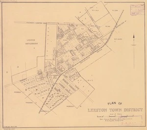 Plan of Leeston town district [electronic resource] J.A.W. delt. March 1939
