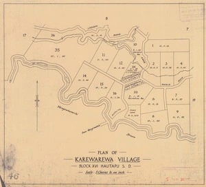 Plan of Karewarewa village [electronic resource] : Block XVI Hautapu S.D.