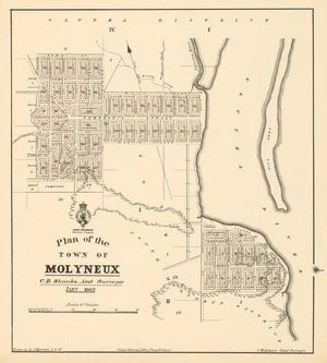Plan of the town of Molyneux [electronic resource] / C.B. Shanks, Asst. Surveyor Jany. 1862 ; drawn by A.J. Morrison, 11.3.87.