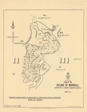 Plan of the village of Marshall [electronic resource] surveyed by A.E. Ashcroft, assistant surveyor ; H. Mackay, delt.
