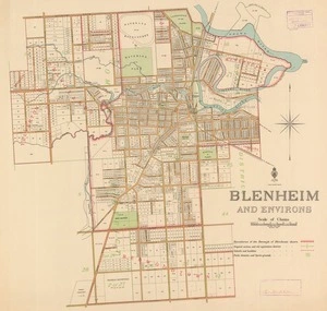 Blenheim and environs [electronic resource] W.J. Elvy delt. 1918.