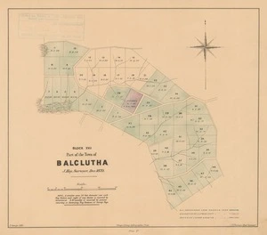 Block XVII, plan of the town of Balclutha [electronic resource] / J. Hay, surveyor ; T. George, lith.
