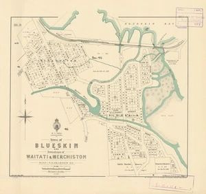 Town of Blueskin and townships of Waitati & Merchiston, Block I N.H. & Blueskin S.D. [electronic resource] S.A. Park, May 1926 ; H.E. Walshe, chief draughtsman ; R.S. Galbraith, chief surveyor Otago.