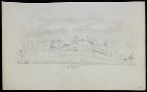 Artist unknown :Cottage of a small farmer, New Plymouth, N.Z. 1860