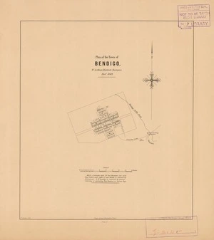 Plan of the town of Bendigo [electronic resource] W. Arthur, district surveyor, Novr. 1869 ; W Spreat. lith.