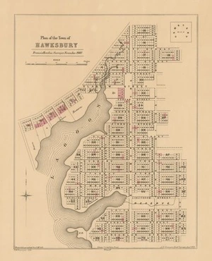 Plan of the town of Hawksbury [electronic resource] / Francis Howden, surveyor ; photolithographed by A. McColl ; F.W. Flanagan delt. ; J.T. Thomson, chief surveyor.