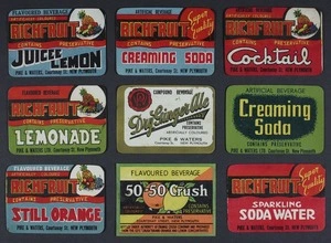 Pike & Waters Ltd :[Nine soft drink labels for compound and flavoured beverages. Between 1911-1944]