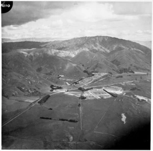 Aerial view of the United States servicemen's camps at Mackays Crossing, Kapiti Coast area
