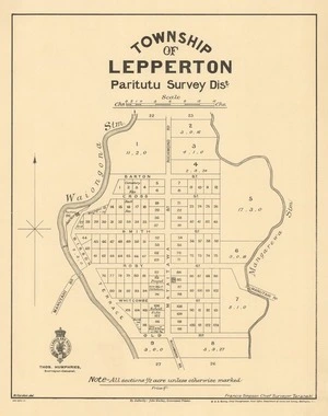 Township of Lepperton, Paritutu Survey District [electronic resource] W. Gordon del.