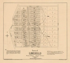 Town of Limehills [electronic resource] / Norman Prentice, district surveyor, September 1876 ; drawn by John Hay, March 8th 1877.