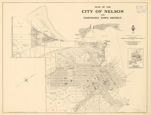 Plan of the city of Nelson [electronic resource] : and Tahunanui town district / G.H. King, draughtsman.