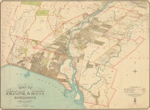 Map of Petone & Hutt boroughs and vicinity [electronic resource] / R.J. Crawford delt.